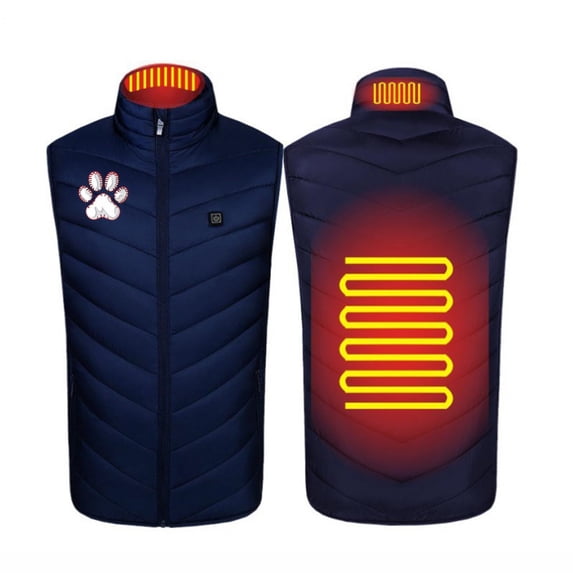 LpwkSSA Men's Heated Coat Winter Three Control 2 Heated Zone USB Intelligent Constant Temperature Puffer Vest Plus Size Zipper Sleeveless Coat Navy XXXL