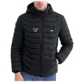 thumbnail image 1 of LpwkSSA Men's Heated Puffer Coat Casual Printing Zipper Four Control 21 Areas Heat Heating USB Charging Long Sleeve Hooded Outwear Black XXXL, 1 of 7