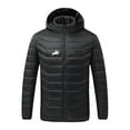 thumbnail image 1 of LpwkSSA Men's Heated Warm Down Jacket Four Control 23 Zone Heated Warm Long Sleeve Thermal Causal Fashion Puffer Coat Constant Temperature USB Rechargeable Black XXL, 1 of 5
