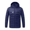 thumbnail image 1 of LpwkSSA Men's Heated Warm Down Jacket Four Control 23 Zone Heated Warm Long Sleeve Thermal Causal Fashion Puffer Coat Constant Temperature USB Rechargeable Blue XXL, 1 of 5