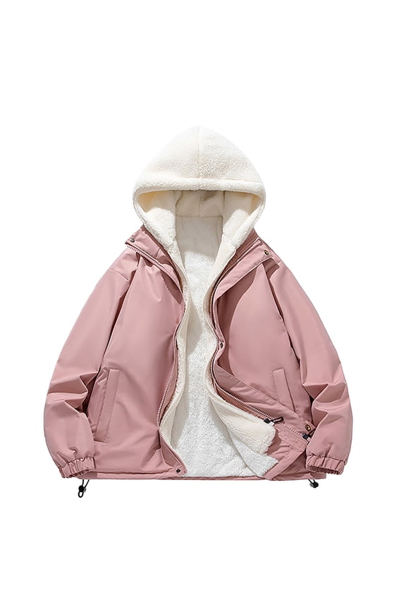 Men's Hooded Anorak Long Sleeve Solid Color Loose Fake Two-piece Cotton Padded Jacket Thick Warmth Personalized Neutral Style Coat