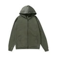 thumbnail image 1 of LpwkSSA Men's Hooded Sweatshirt Jacket Solid Color Washed Distressed Long Sleeve Zip Up Vintage Urban Streetwear Casual Coats Green XXXXL, 1 of 6