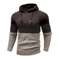 thumbnail image 1 of LpwkSSA Men's Hooded Sweatshirt Stripe Print Outdoor Sports Hoodie Long Sleeve Color Matching Casual Fashion Pullover Hoodie with Pocket Gray L, 1 of 2