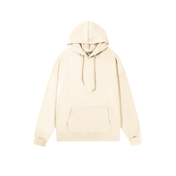 LpwkSSA Men's Hoodie Casual Pullover Long Sleeve Pocket Stylish Patchwork Warm Adjustable Hood Daily Wear Outdoor Fashion Blouse Beige XL