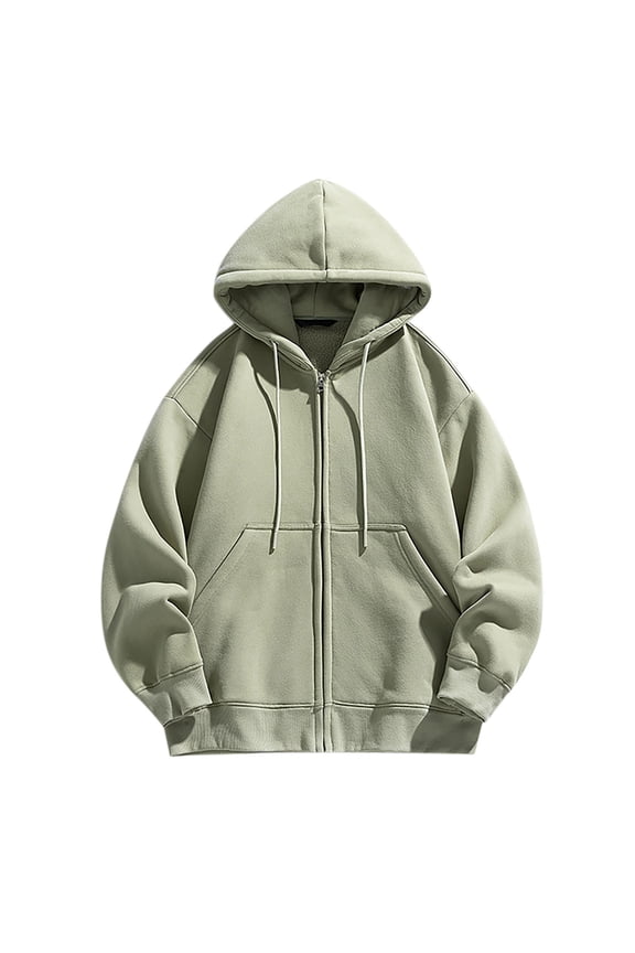 Men's Hoodie Sweatshirt Cozy Fleece Long Sleeve Pullover with Pocket Casual Oversized Hoodies Jacket Green XXL