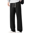 thumbnail image 1 of LpwkSSA Men's Jogger Pants Casual Sport Pocket Elastic Waist Comfortable Breathable Fabric Drawstring Closure Soft Ankle Binding Full Length Outdoor Leisure Wear Black M, 1 of 8