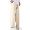 thumbnail image 1 of LpwkSSA Men's Jogger Pants Casual Sport Pocket Elastic Waist Comfortable Breathable Fabric Drawstring Closure Soft Ankle Binding Full Length Outdoor Leisure Wear Beige XXL, 1 of 2