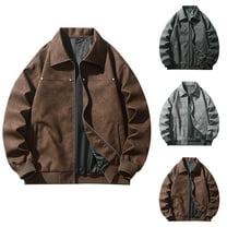 LpwkSSA Men's Leather Motorcycle Jacket Flip Collar Solid Color Distressed Finish Long Sleeve ride Coat with Zippered Cuffs for Urban Style Black XXL