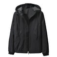 thumbnail image 1 of LpwkSSA Men's Lightweight Loose Coat Hooded Zipper Pocket Casual And Handsome Interchange Drawstring Plus Size Coat with Pocket for Daily Wear Black XL, 1 of 3