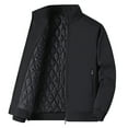 thumbnail image 1 of LpwkSSA Men's Lightweight Thermal Coat Casual Windbreaker Zipper Workwear Solid Color Long Sleeved Windproof Stand Collar Thick Coat with Pocket Black XL, 1 of 2
