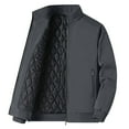 thumbnail image 1 of LpwkSSA Men's Lightweight Thermal Coat Casual Windbreaker Zipper Workwear Solid Color Long Sleeved Windproof Stand Collar Thick Coat with Pocket Gray XXL, 1 of 2