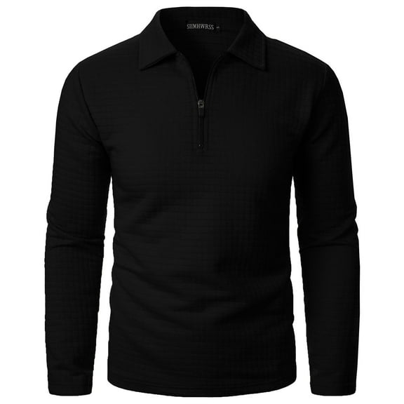 LpwkSSA Men's Long Sleeve Half-Zip Sweater Stylish Casual Coat with Pocket Lightweight Comfortable Soft Fabric Hoodless Outdoor Jacket for Winter and Spring Daily Wear Black XXXL