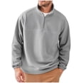 thumbnail image 1 of LpwkSSA Men's Long Sleeve Zipper Pullover Hoodie Stand Up Collar Comfortable Fabric Casual Style Soft Touch Easy to Match Ideal for Beach Parties Daily Wear Gray L, 1 of 8