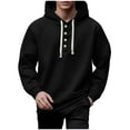 thumbnail image 1 of LpwkSSA Men's Long Sleeved Hooded Sweatshirt Soft Breathable Fabric Loose Fit Casual Outdoor Fashion Ideal for Summer Daily Wear Black XXL, 1 of 9