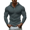 thumbnail image 1 of LpwkSSA Men's Loose Knit Sweater Casual Long Sleeved Hooded Top Comfortable Soft Fabric Zipper Closure Ribbed Cuffs Fashionable Design Suitable for Work Outdoor Activities Family Gatherings Gray L, 1 of 7
