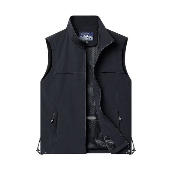 LpwkSSA Men's Mesh Lining Work Vest Multiple Pockets Outdoor Photography Jacket Casual Loose Fit Sleeveless Fashion Coat for Spring Summer All Occasion Black XXXXXL