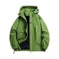 thumbnail image 1 of LpwkSSA Men's Outdoor Jacket Casual Windproof Rainproof Coat Full-Zip Athletic Stretch Blazer Windbreaker Hooded Jacket with Mutil Pockets Green XL, 1 of 6