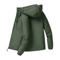 thumbnail image 1 of LpwkSSA Men's Outdoor Jacket Solid Color Windproof Waterproof Long Sleeve Hooded Plus Size Casual Outwear with Jackets Green L, 1 of 7