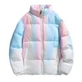 thumbnail image 1 of LpwkSSA Men's Padded Cotton Jacket Warm Outdoor Zipper Button Windbreaker Multi Pocket Long Sleeve Jacket Pink M, 1 of 9