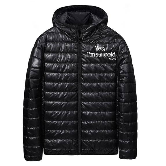 LpwkSSA Men's Puffer Coat Hooded Long Sleeve Zip Up Coat with Pockets Thermal Casual Street Style Insulated Outdoor Parka Cold Weather Wear Black S
