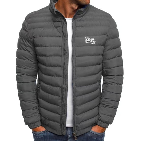LpwkSSA Men's Puffer Jacket Solid Thickened Warm Medium Long Casual Coat Coat Long Sleeve Detachable Hooded Pocket Coat Gray XXL