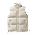 thumbnail image 1 of LpwkSSA Men's Puffer Vest Down Alternative Water Resistant Packable Outerwear Zip Up Pockets Warm Versatile Layer Beige XXXXXL, 1 of 9