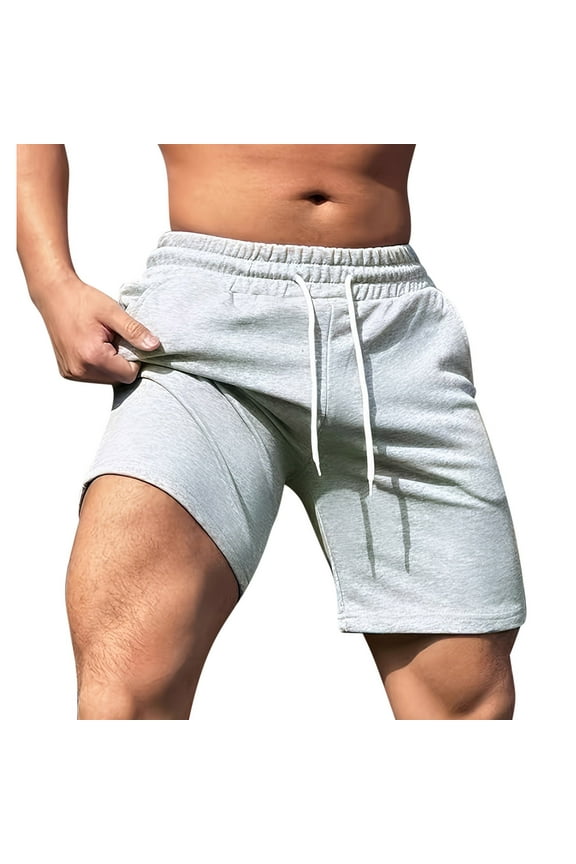 Men's Solid Color Outdoor Multifunctional Sports And Fitness Shorts Gray XXL