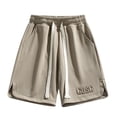 thumbnail image 1 of LpwkSSA Men's Solid Color Polyester Shorts Outdoor Casual Sports Five Quarter Pants Brown L, 1 of 7