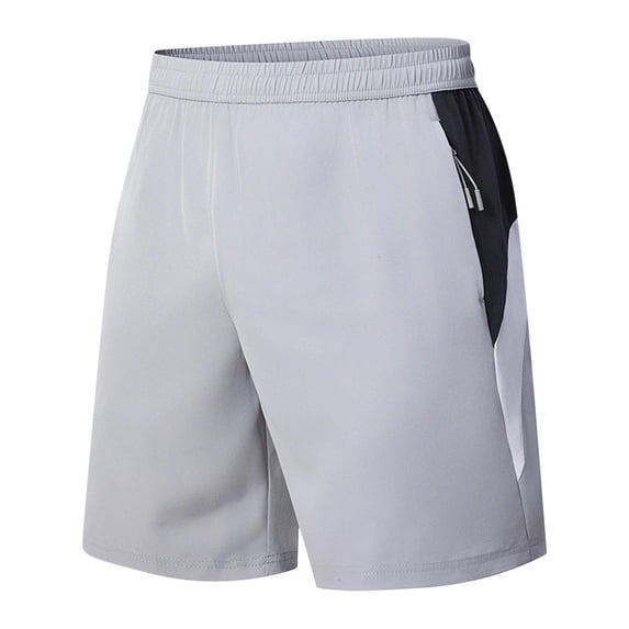 LpwkSSA Men's Solid Color Polyester Shorts Outdoor Sports Versatile And Casual Five Quarter Pants Gray XXXL