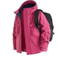 thumbnail image 1 of LpwkSSA Men's Sports Rain Jacket with Hood Waterproof Casual Fashion Solid Color Long Sleeved Zipper Pocket Thermal Oversized Hiking Climb Coat Pink XL, 1 of 3