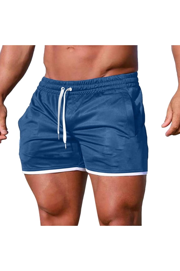 Men's Sports Shorts Thin Fitness Pants For Men Casual Running Mesh Drying And Breathable Tight Training Pants Blue XXL