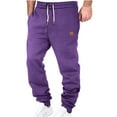 thumbnail image 1 of LpwkSSA Men's Sweatpants Casual Relaxed Joggers Fleece Drawstring Pockets Lightweight Comfortable Daily Wear Workout Running Activewear Sports Pants Ideal for Fitness Travel Purple L, 1 of 6