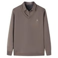 thumbnail image 1 of LpwkSSA Men's Thermal Lapel Sweater Solid Color Fake Two Warm Thickened Casual Knitwear Sweater Long Sleeve Turndown Collar Base Pullover Shirts Brown L, 1 of 4