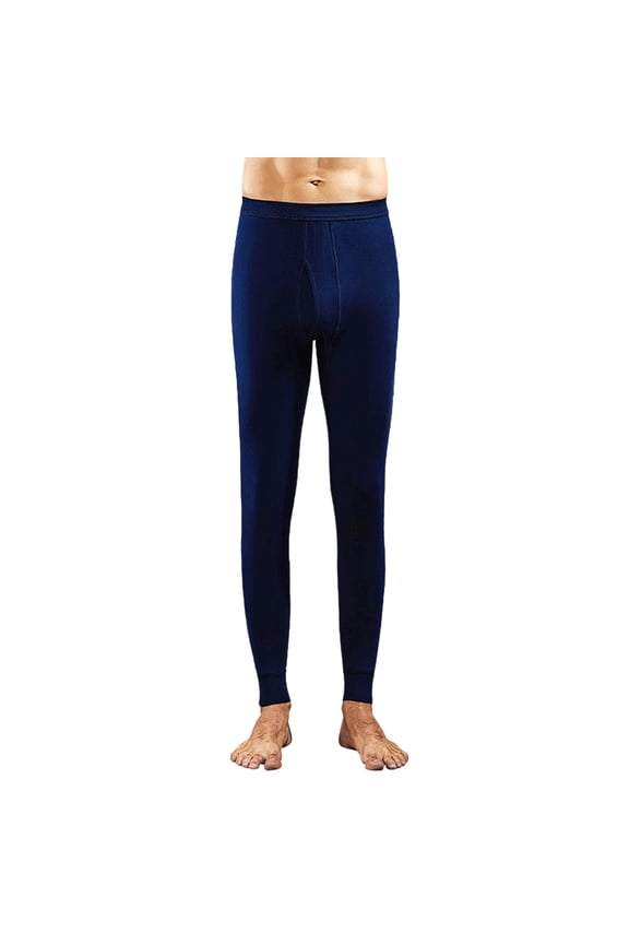 Men's Thermal Underwear Leggings Winter Woolen Pants Soft Comfortable Fabric Lightweight Stretchy Casual Wear Outdoor Activities Ideal for Cold Weather Blue L