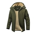 thumbnail image 1 of LpwkSSA Men's Thick Fleece Jacket Solid Color Long Sleeved Windproof Lapel Warmth and Fashionable Casual Fashion Jacket Green L, 1 of 3