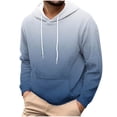 thumbnail image 1 of LpwkSSA Men's Trendy Hoodies Fall Winter Long Sleeve Gradient Print Hoodie Trendy Zipper Workout Pullover Hooded Sweatshirt With Front Pockets Blue XXXL, 1 of 5