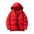 thumbnail image 1 of LpwkSSA Men's Winter Hooded Cotton Padded Coats Zipper Down Jacket Cardigan Pocket Windproof Long Sleeve Padded Jacket Coat Red XXL, 1 of 3