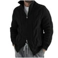 thumbnail image 1 of LpwkSSA Men's Winter Knitted Long Sleeve Sweater Stand Up Collar Stylish Casual Fashionable Loose Fit Daily Wear Perfect for Outdoor Activities Black M, 1 of 4