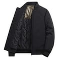 thumbnail image 1 of LpwkSSA Men's Winter Long Sleeved Jacket Casual Fashion Stand Up Collar Full Zipper Pocket Solid Color Coat Baseball Sports Jackets Black XL, 1 of 9