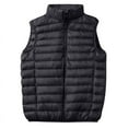thumbnail image 1 of LpwkSSA Men's Winter Quilted Padded Vests Windproof Solid Color Basic Stand Collar Top Casual Fashion Sleeveless Puffer Jacket Cotton Clothing Black XXXL, 1 of 8