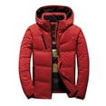 thumbnail image 1 of LpwkSSA Men's Winter Windproof Padded Coats Parkas Casual Solid Color Hooded Zipper Jackets with Pockets Long Sleeve Cardigan Eiderdown Coat Red XL, 1 of 5