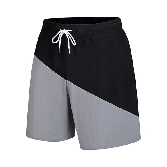 LpwkSSA Mens Athletic Swim Trunks Side Panel Design Quick Dry Fabric Relaxed Silhouette for Beach Trips Gray M