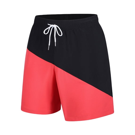 LpwkSSA Mens Athletic Swim Trunks Side Panel Design Quick Dry Fabric Relaxed Silhouette for Beach Trips Red XXL