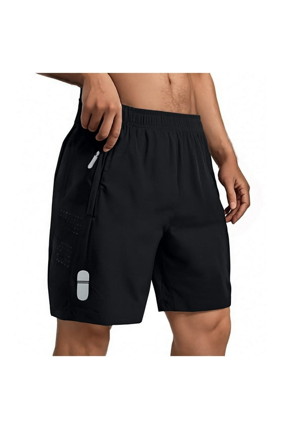 Mens Casual Cotton Shorts Elastic Waistband Design Soft Fabric Relaxed Silhouette for Daily Errands Black XXL