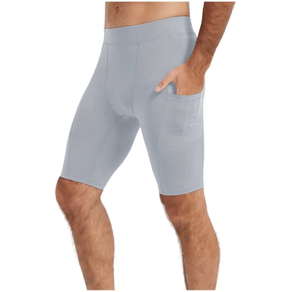 LpwkSSA Mens Compression Shorts Moisture Wicking Fabric Design Elastic Relaxed Silhouette for Running Sessions Gray L