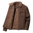 thumbnail image 1 of LpwkSSA Mens Jacket Solid Color Long Sleeved Lapel Button Cardigans With Thick Suede Fabric and Lamb Wool Jacket Brown XXL, 1 of 9
