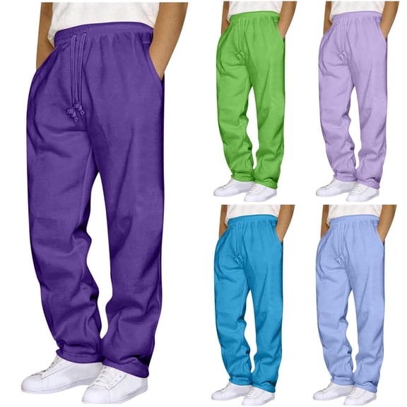 LpwkSSA Mens Joggers Elastic Waist Casual Pants Comfortable Trendy Solid Trousers Stylish Sports Long Pants for Outdoor Daily Activities Suitable for All Seasons Green L