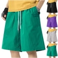 thumbnail image 1 of LpwkSSA Mens Lightweight Athletic Shorts Quick Dry Fabric Design Stretchy Fabric Relaxed Silhouette for Outdoor Activities Black L, 1 of 7