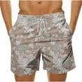 thumbnail image 1 of LpwkSSA Mens Lightweight Camo Shorts Straight Cut Design Soft Fabric Relaxed Silhouette for Weekend Getaways Yellow S, 1 of 5