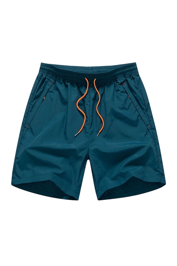 Mens Nautical Stripe Lounge Shorts Elastic Waistband Design Breathable Fabric Relaxed Silhouette for Home Wear Blue XXL